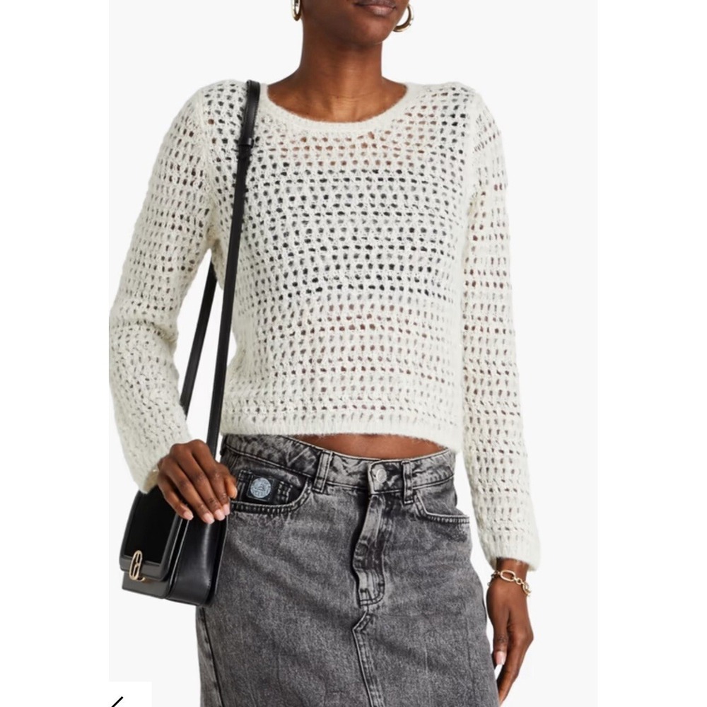 Naadam Open-knit‎ alpaca-blend sweater. NWT $245 Size Medium Off White